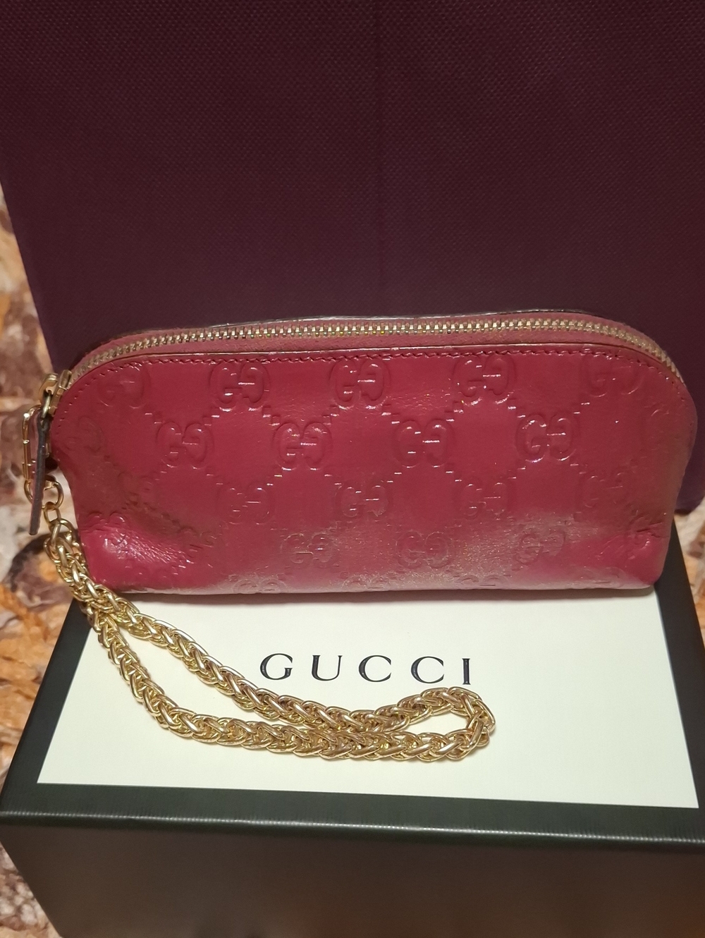 Gucci Monogram Bag Pouch Wristlet